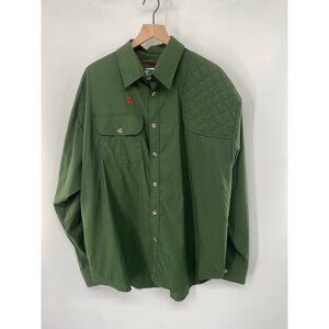 Gary Nesse Montana Hunting Outdoor Button up Shirt Mens XL Green Pocket